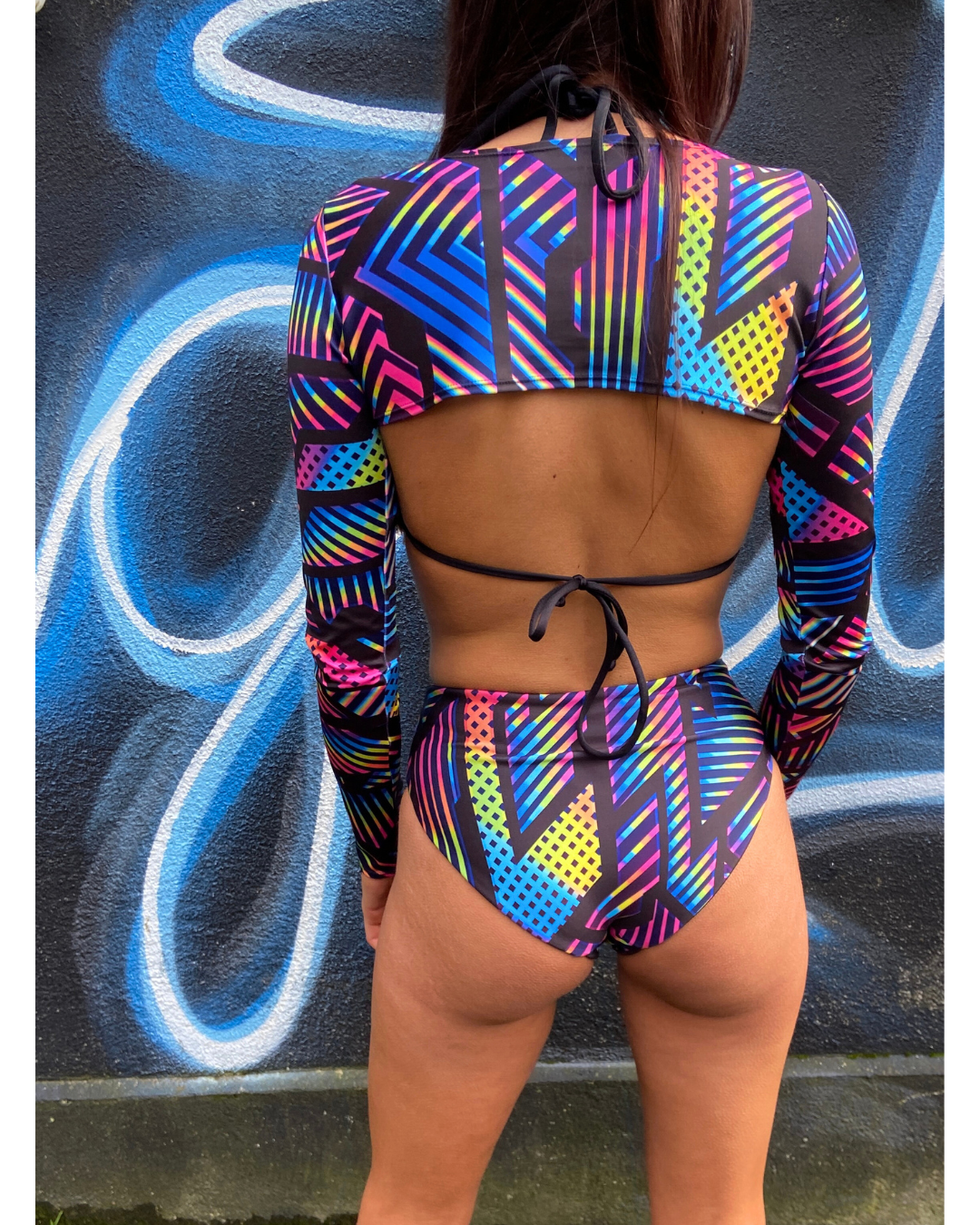 High waisted reversible rave and bikini bottoms